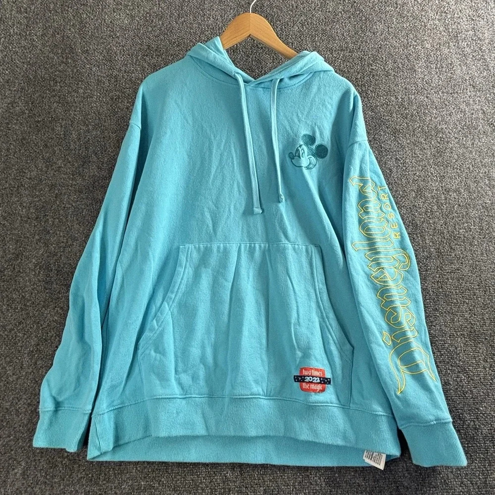 Disneyland Resort Hoodie 2022 Two Times The Magic Mickey Embroidered Woman Sz L